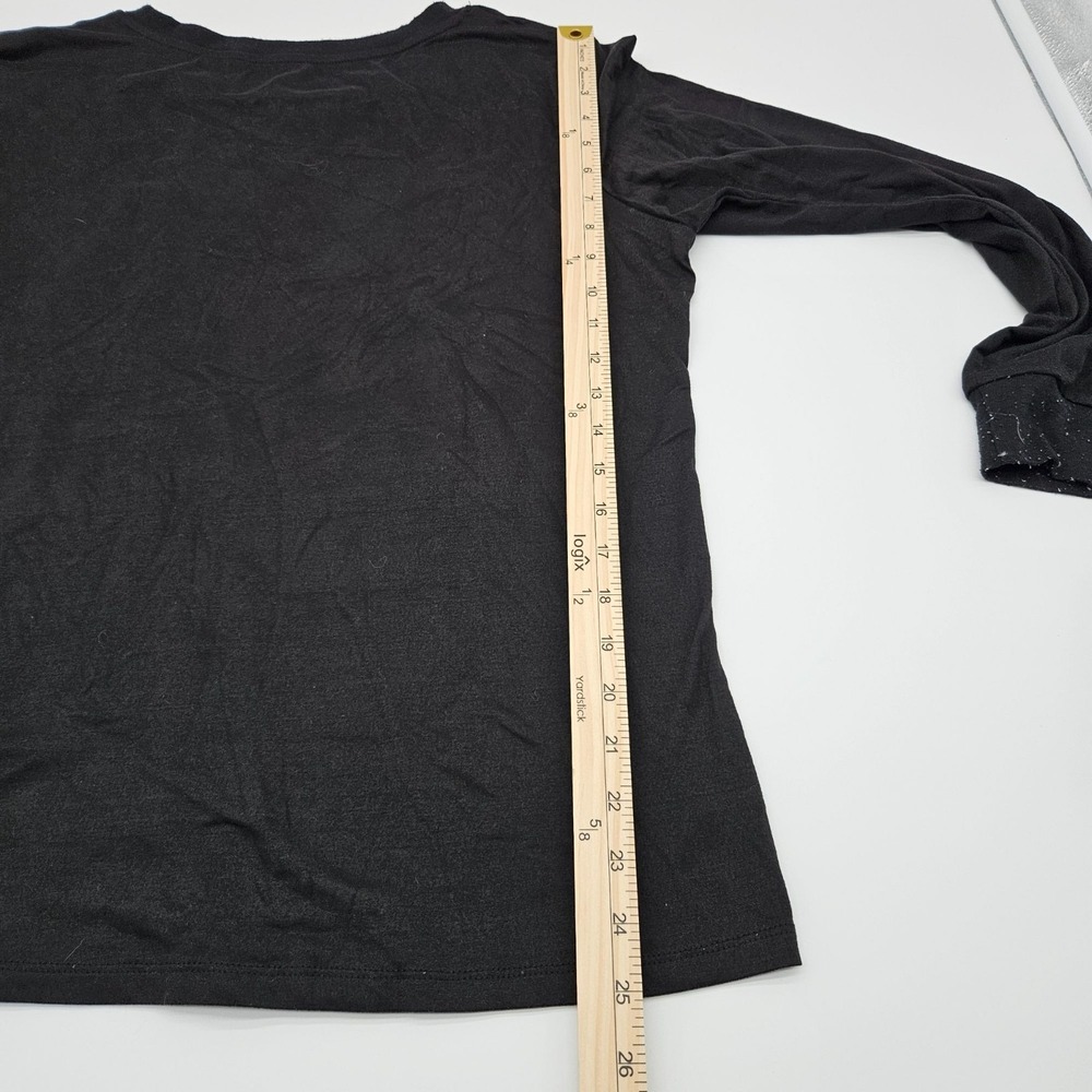 Disney Mickey‎ Mouse Merry And Bright Black Long Sleeve Shirt S Womens - Picture 4 of 6